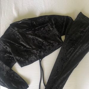 Fashion Nova Women’s Velour Crop Leggings set